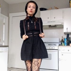 Maje black lace romper, nwt